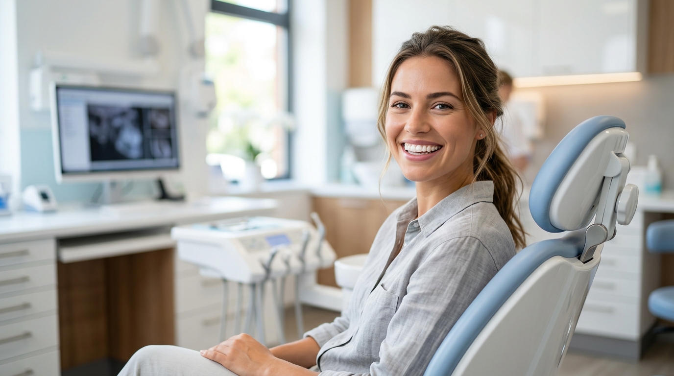 A smiling teen and an adult side by side, representing the benefits of orthodontics for all ages from SameDay Dental.