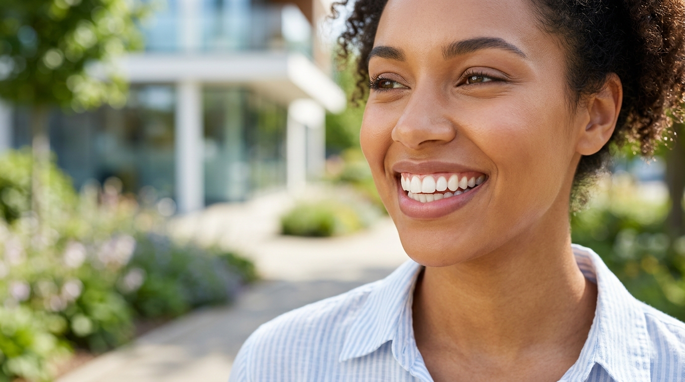A friendly periodontist at SameDay Dental explains the importance of gum health and periodontics to a patient while reviewing a dental chart.