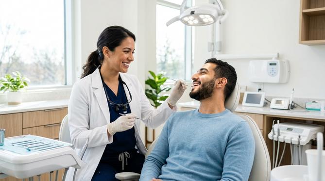 A smiling family showcasing the positive results of routine general dentistry and preventive care at a modern dental clinic.