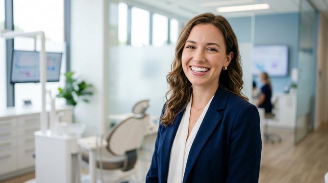 A smiling teen girl with clear braces, a great example of modern orthodontics treatment available for patients in the GTA.